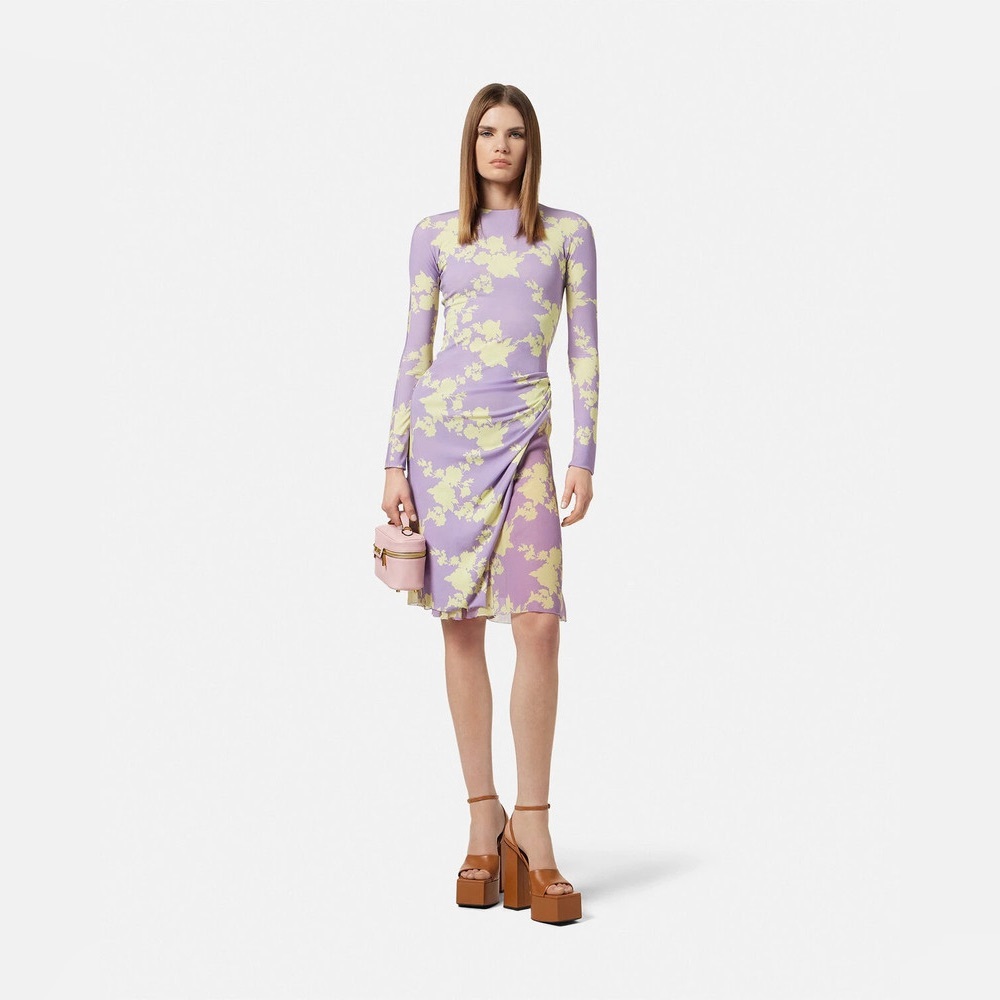 Versace Wild Roses Crepe Jersey Dress